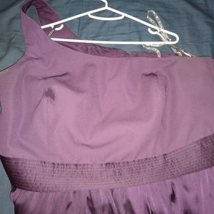 Bridesmaid dress, size 24 purple one shoulder